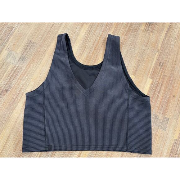 Lululemon Ribbed Softstreme Cropped Tank - Black - Size 10 - Picture 1 of 4